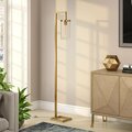 Henn & Hart Malva Brass Floor Lamp with Clear Glass Shade FL0320